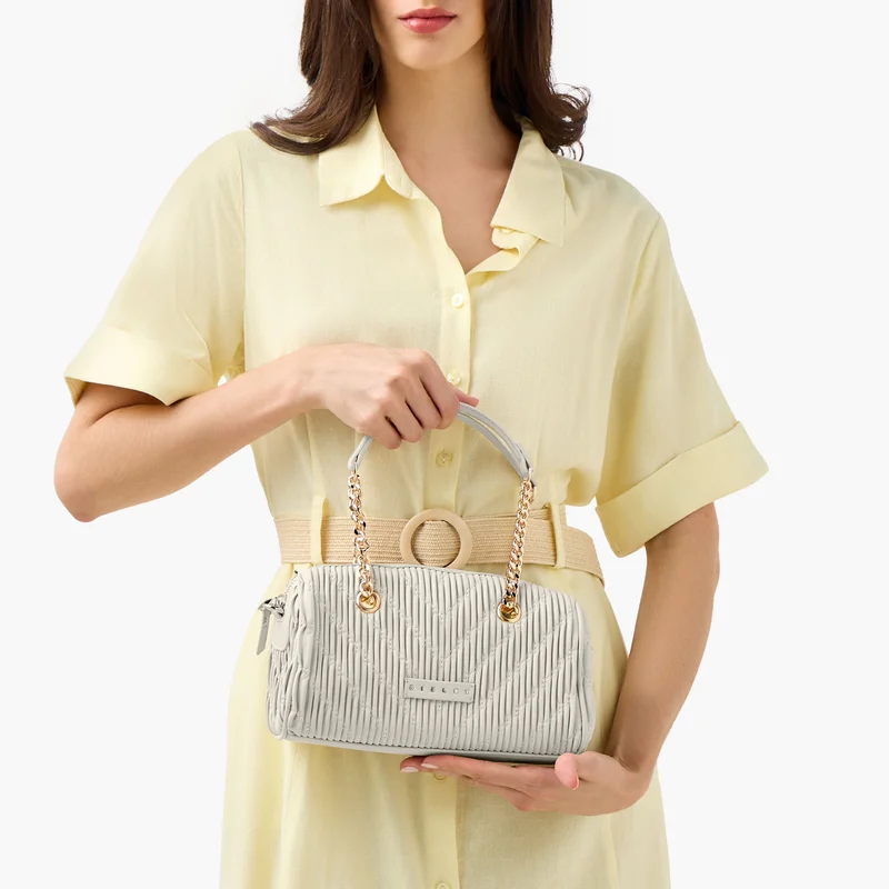 Sisley Sisley-Tote bag W/Quilting texture & bag charm details-White-Q2-AW25